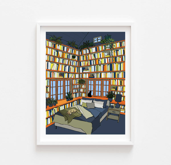 Bedroom Library Print