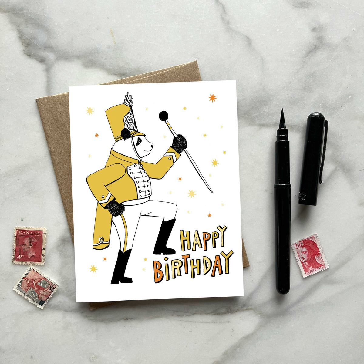 Panda Parade Birthday Greeting Card – Sloe Gin Fizz