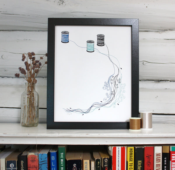 Sewing a River of Threads Print