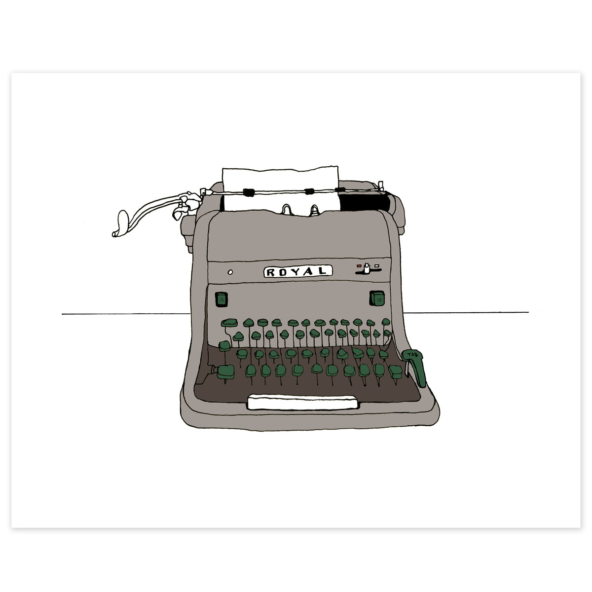 HH Royal Typewriter Print Sloe Fizz