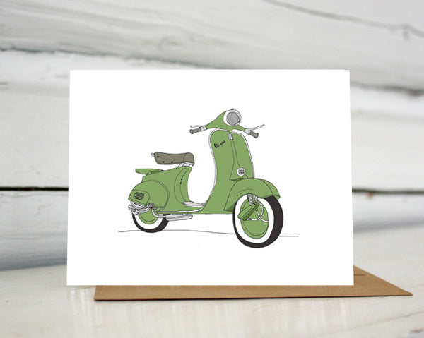 Vespa Scooter Greeting Card