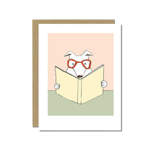 Rex the Reading Dog Greeting Card