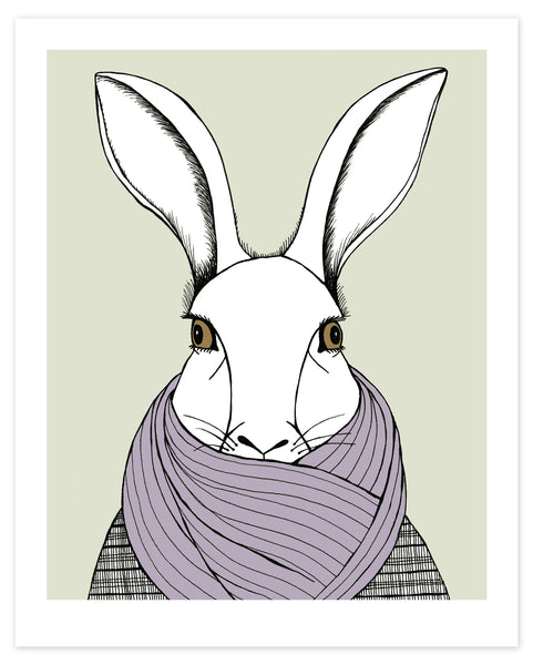 Bundled Up Bunny Print