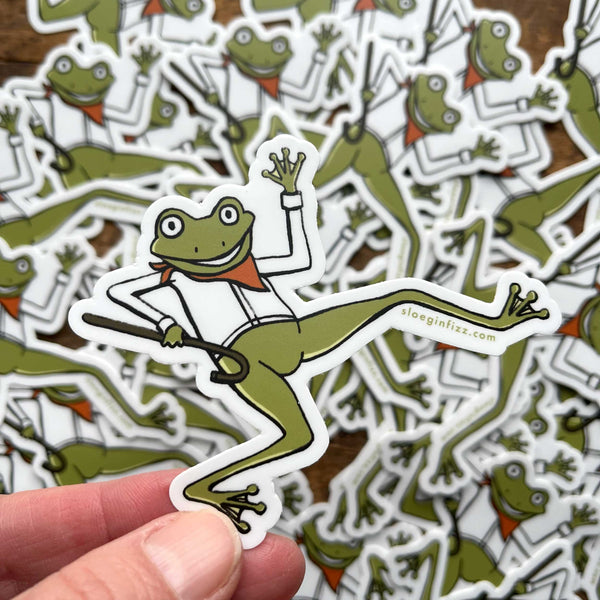 Dancing Frog Entertainer Vinyl Sticker