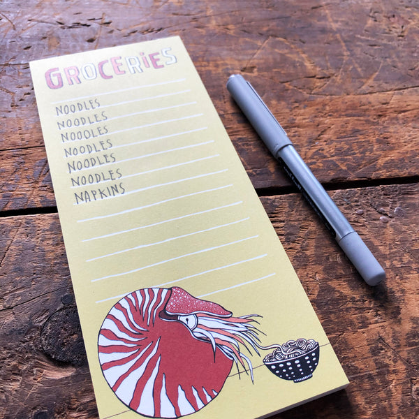 Nautilus Nibbling Noodles Grocery List Notepad