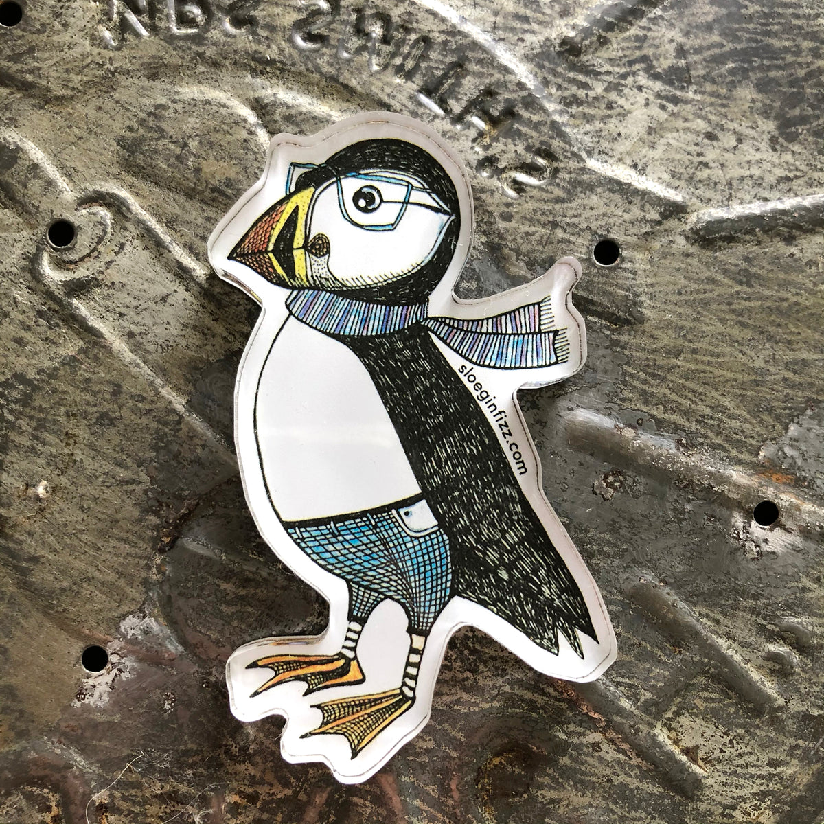 Dapper Puffin Refrigerator Magnet – Sloe Gin Fizz