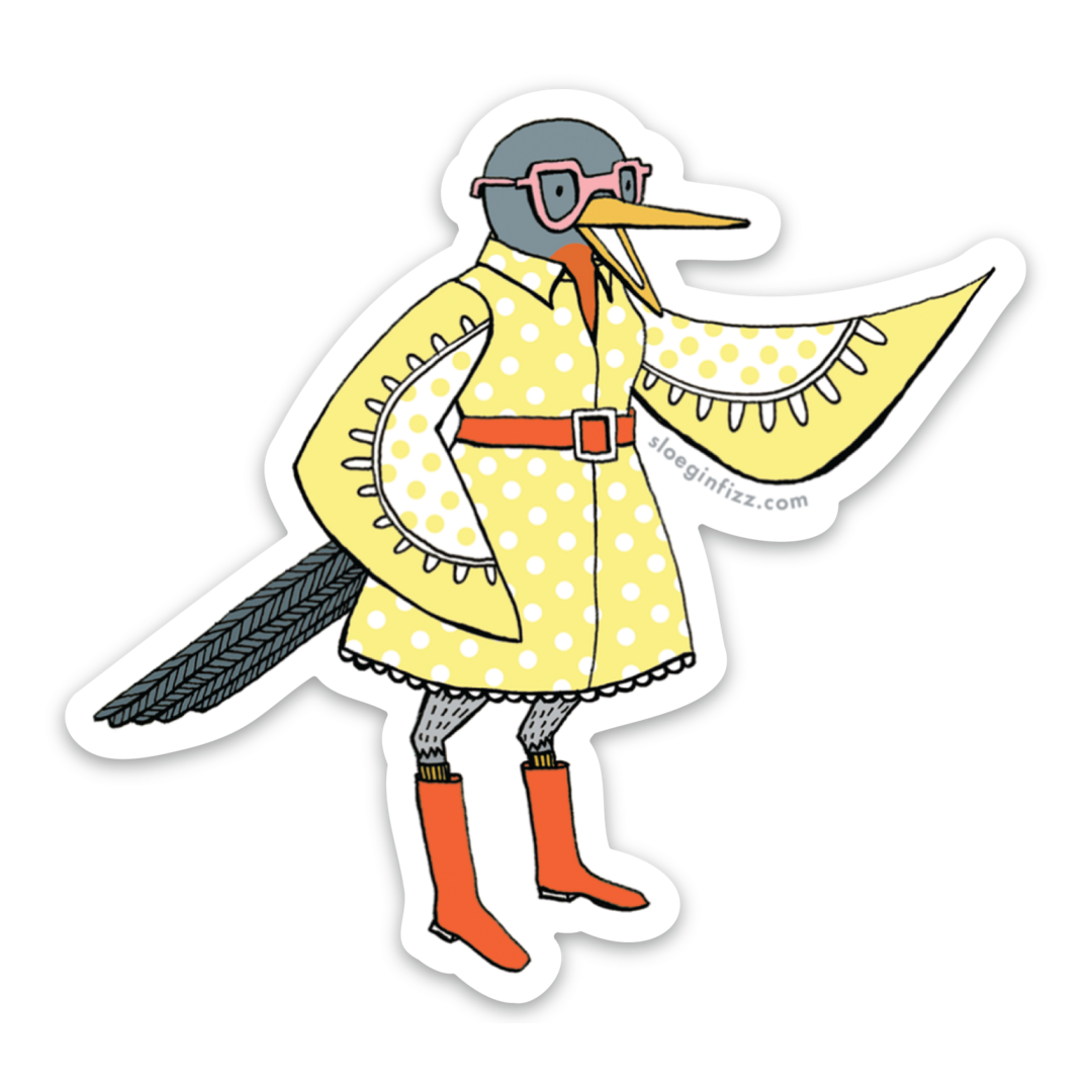 Spring Bird in Yellow Sticker