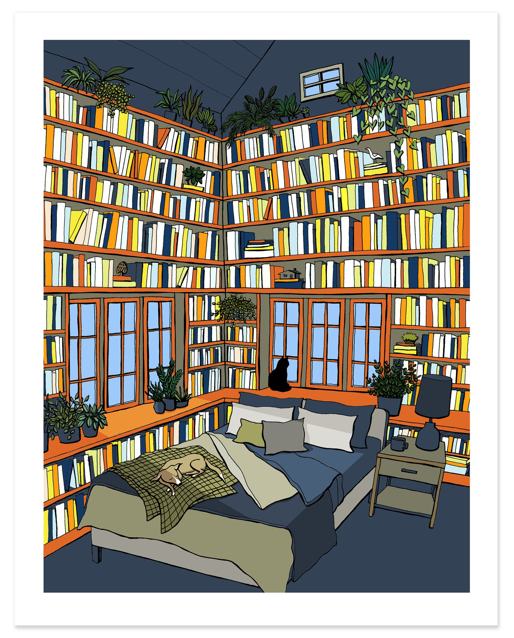Bedroom Library Print