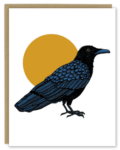 Crow in the Moonlight Greeting Card