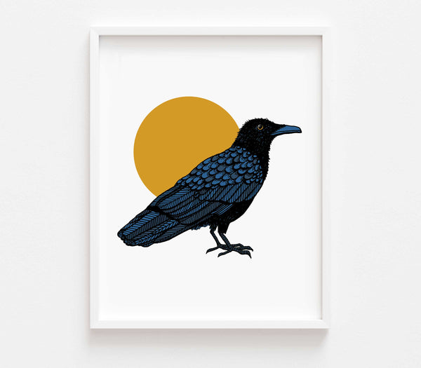 Crow in the Moonlight Print