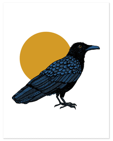 Crow in the Moonlight Print