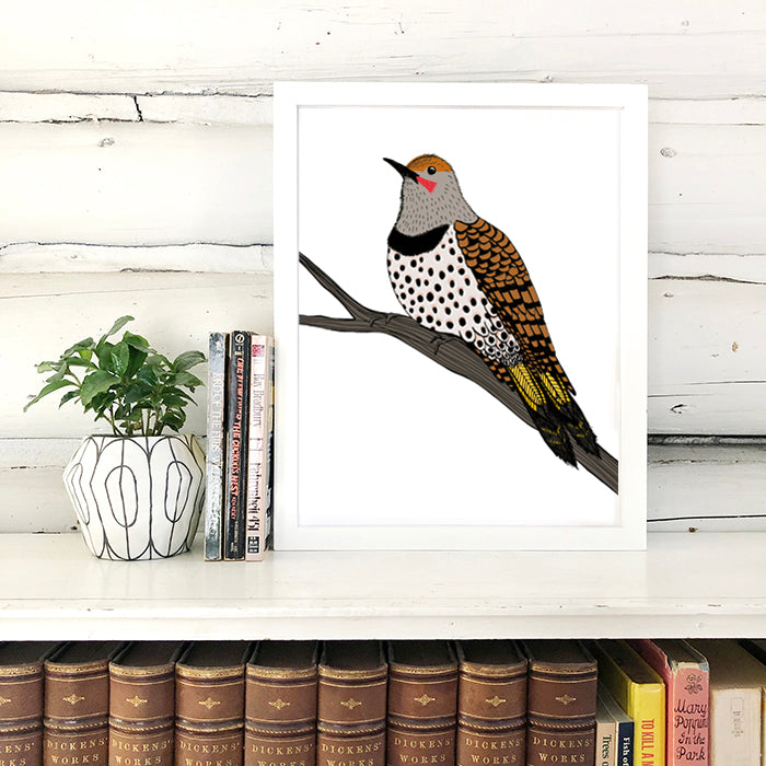 Northern Flicker on a Branch Print – Sloe Gin Fizz