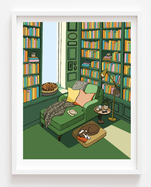 Green Reading Chair in the Afternoon Light Print