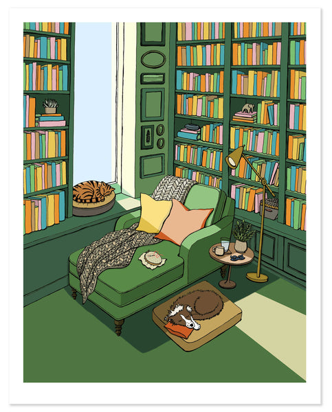 Green Reading Chair in the Afternoon Light Print