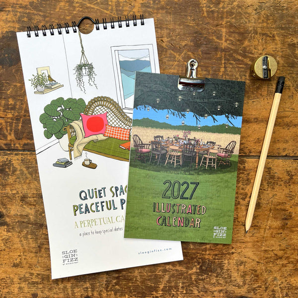 Calendar Bundle: 2027 Illustrated Calendar and Perpetual Calendar