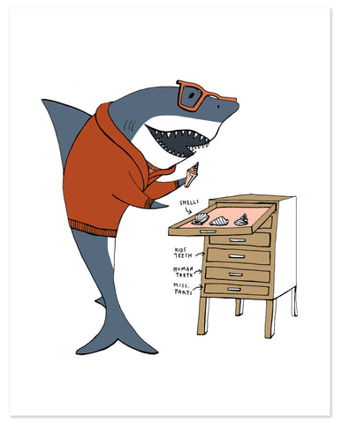 Shirley the Shell-Collecting Shark Print