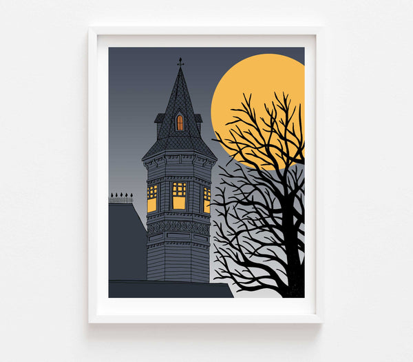 Spooky Turret with Moon Print