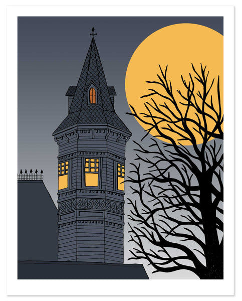 Spooky Turret with Moon Print