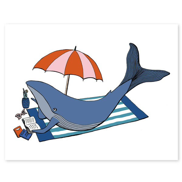 Whale Soaking Up Summer Print