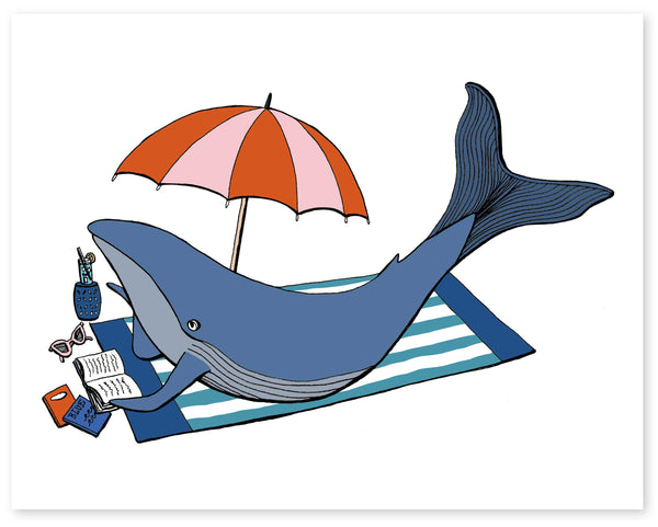 Whale Soaking Up Summer Print