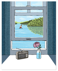 Through a Summer Window with Radio Print