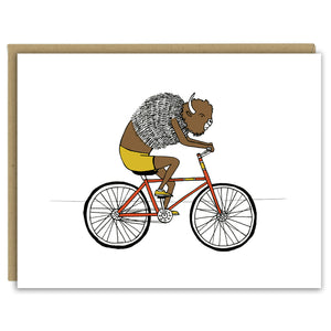 Bison on a Bicycle Greeting Card