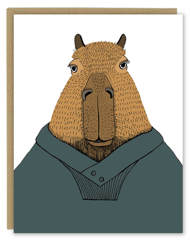 Big Bary the Capybara Greeting Card