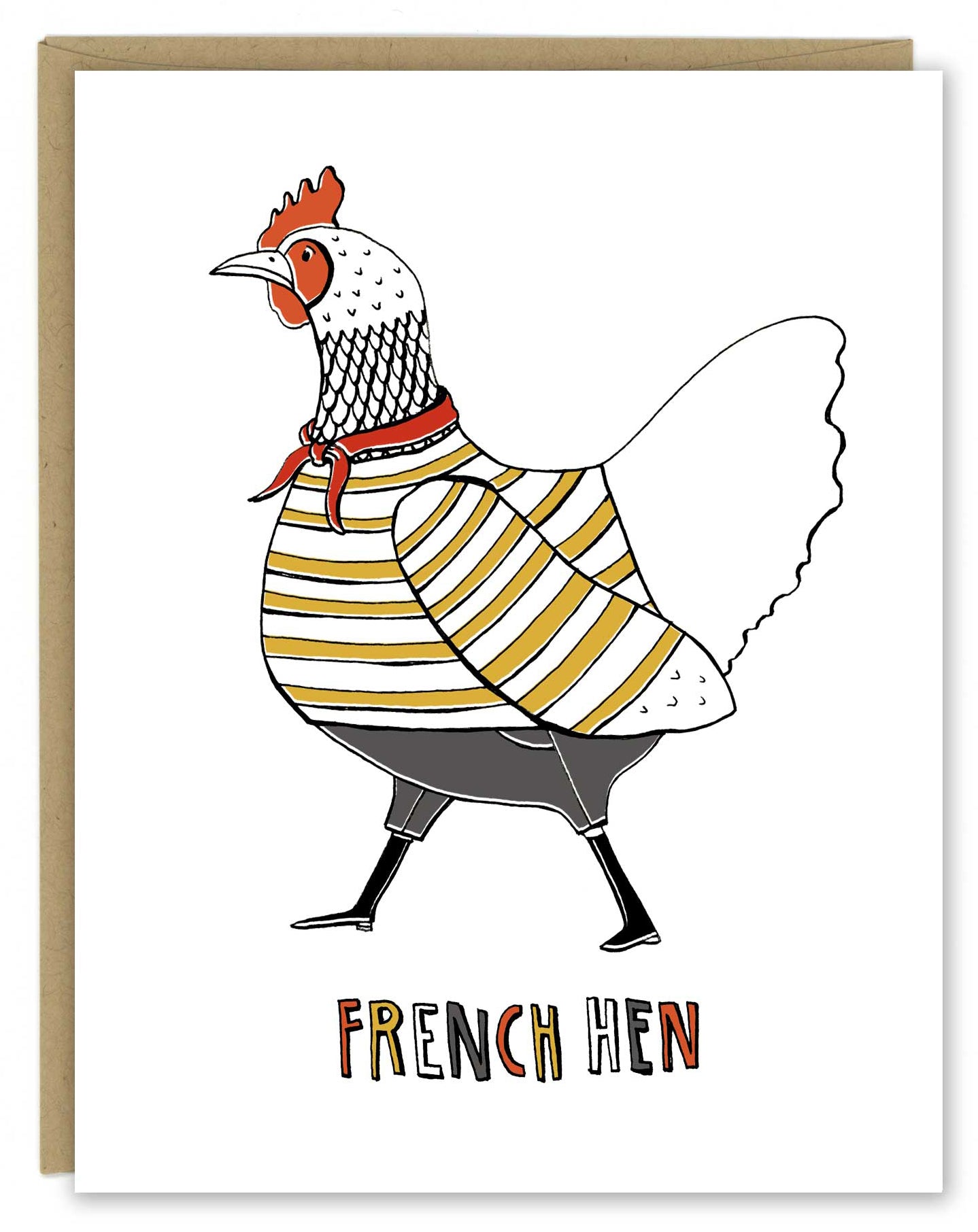 French Hen Greeting Card