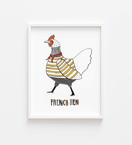 French Hen Print