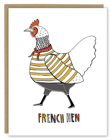 French Hen Greeting Card