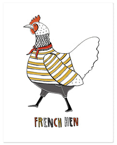 French Hen Print