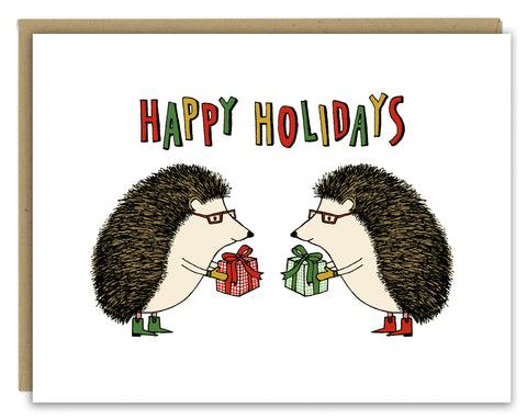 Hedgehog Holiday Card — Single Card