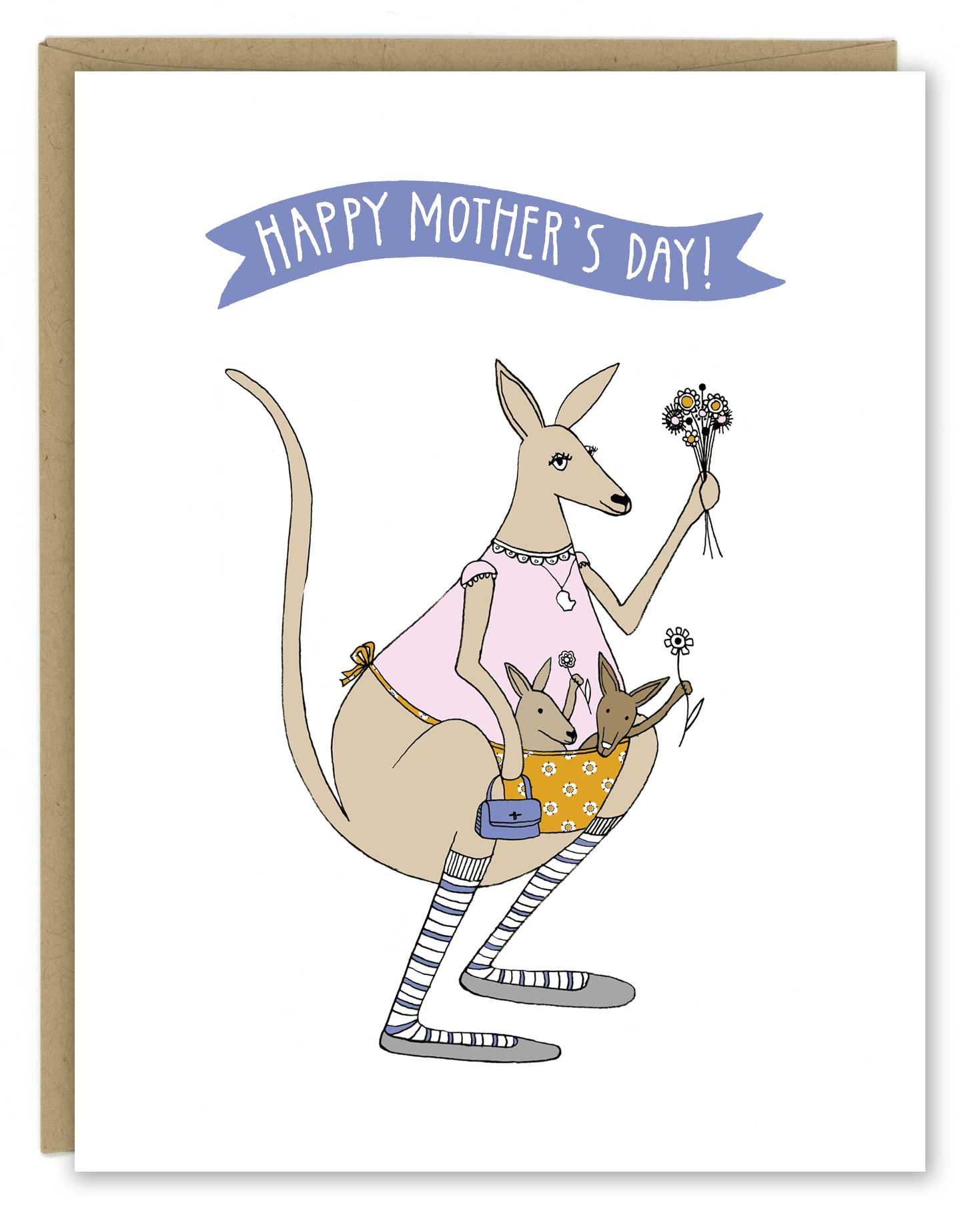 Mother's Day Card with Crafty Kangaroo Mom