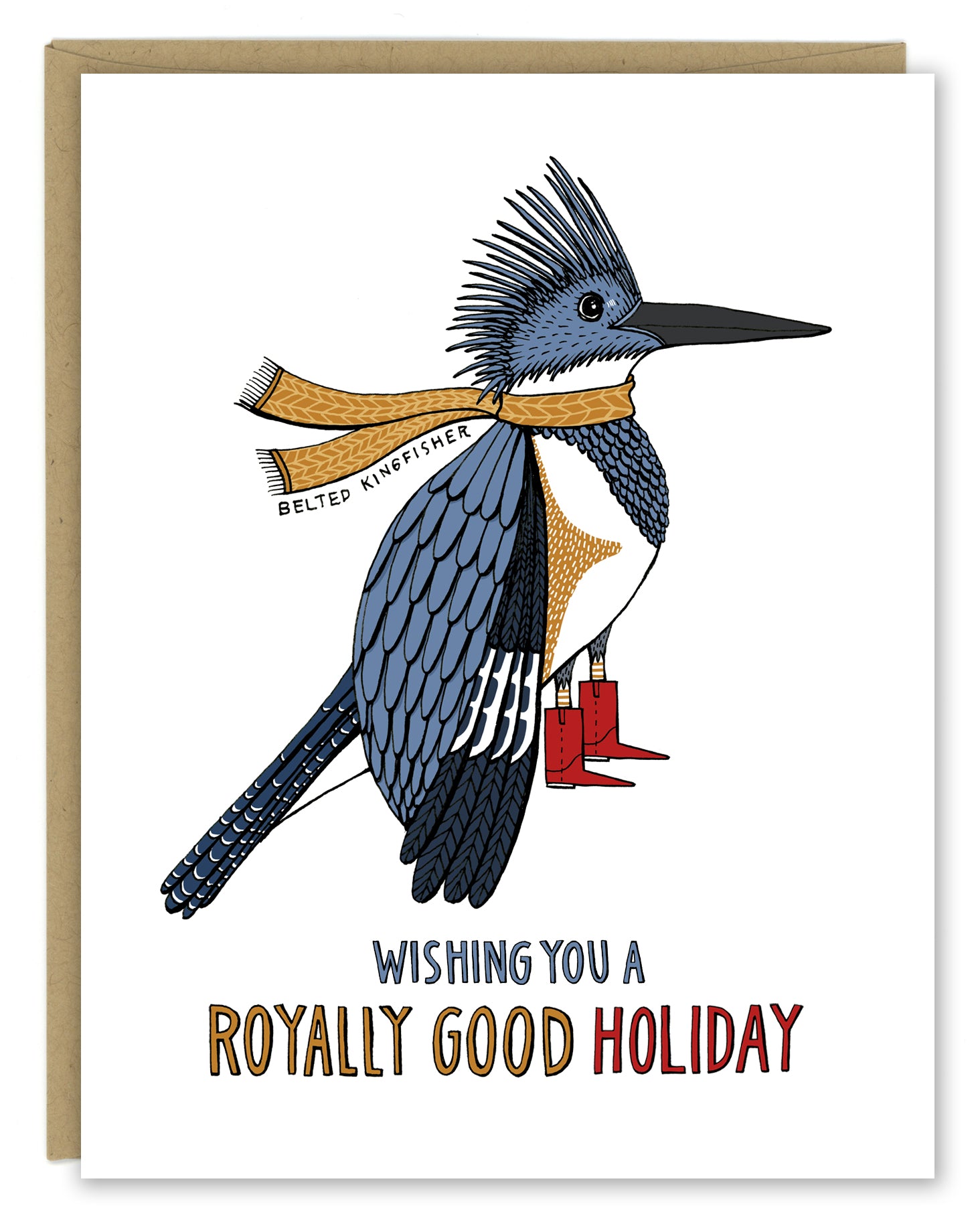 Kingfisher Holiday Card — Single Card