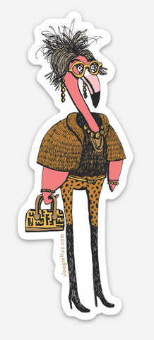 Mafia Wife Flamingo Vinyl Sticker