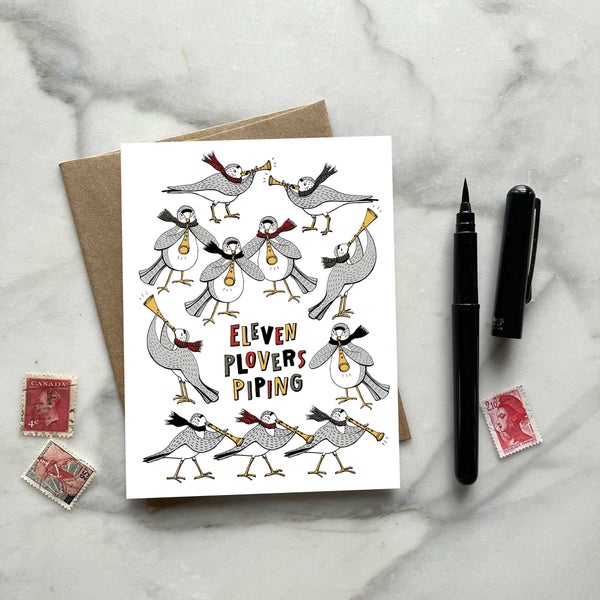 New! Piping Plovers Holiday Card — Boxed Set of 8