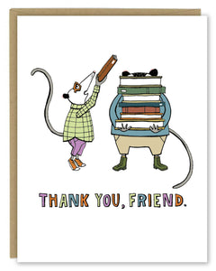 Possums with Books Thank You Greeting Card