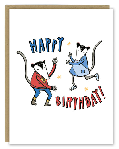 Possum Dance Party Birthday Greeting Card