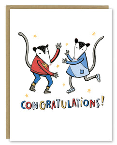 Possum Dance Party Congratulations Greeting Card
