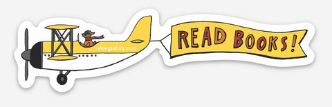 Plane with a Banner: Read Books!  Vinyl Sticker