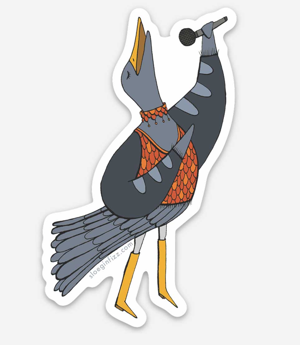 A Robin Sings Vinyl Sticker