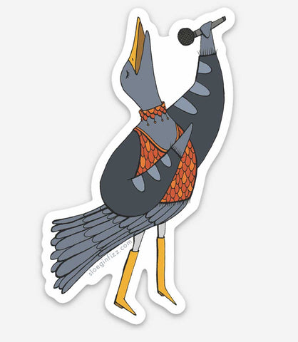 A Robin Sings Vinyl Sticker