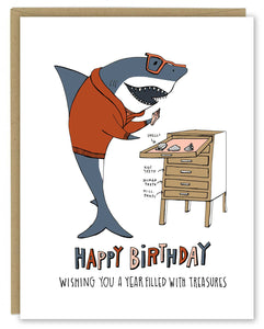 Shark Treasures Birthday Greeting Card