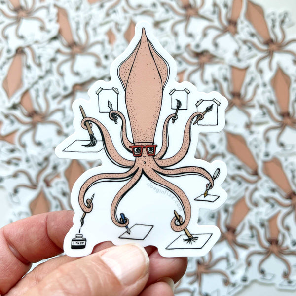 Squid Inking Vinyl Sticker