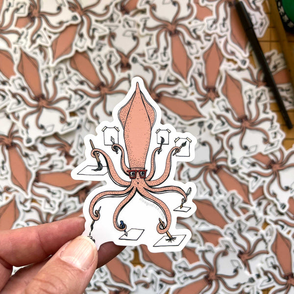 Squid Inking Vinyl Sticker