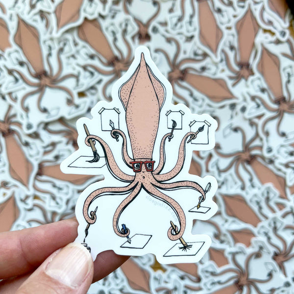 Squid Inking Vinyl Sticker