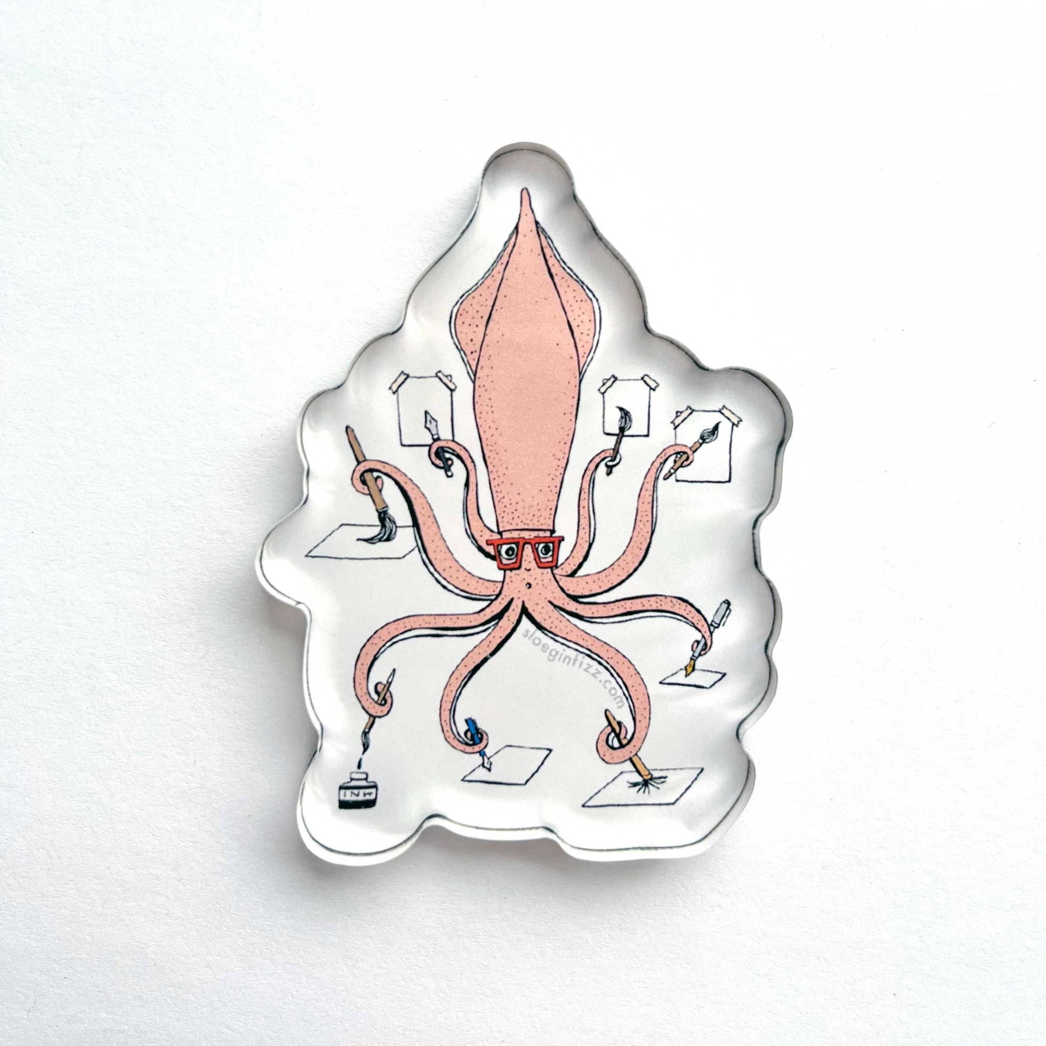 Squid Inking Refrigerator Magnet