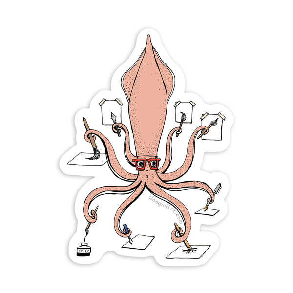 Squid Inking Vinyl Sticker