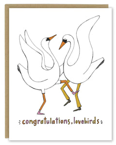 Swans Dancing Love Greeting Card