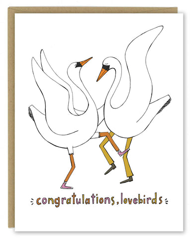 Swans Dancing Love Greeting Card